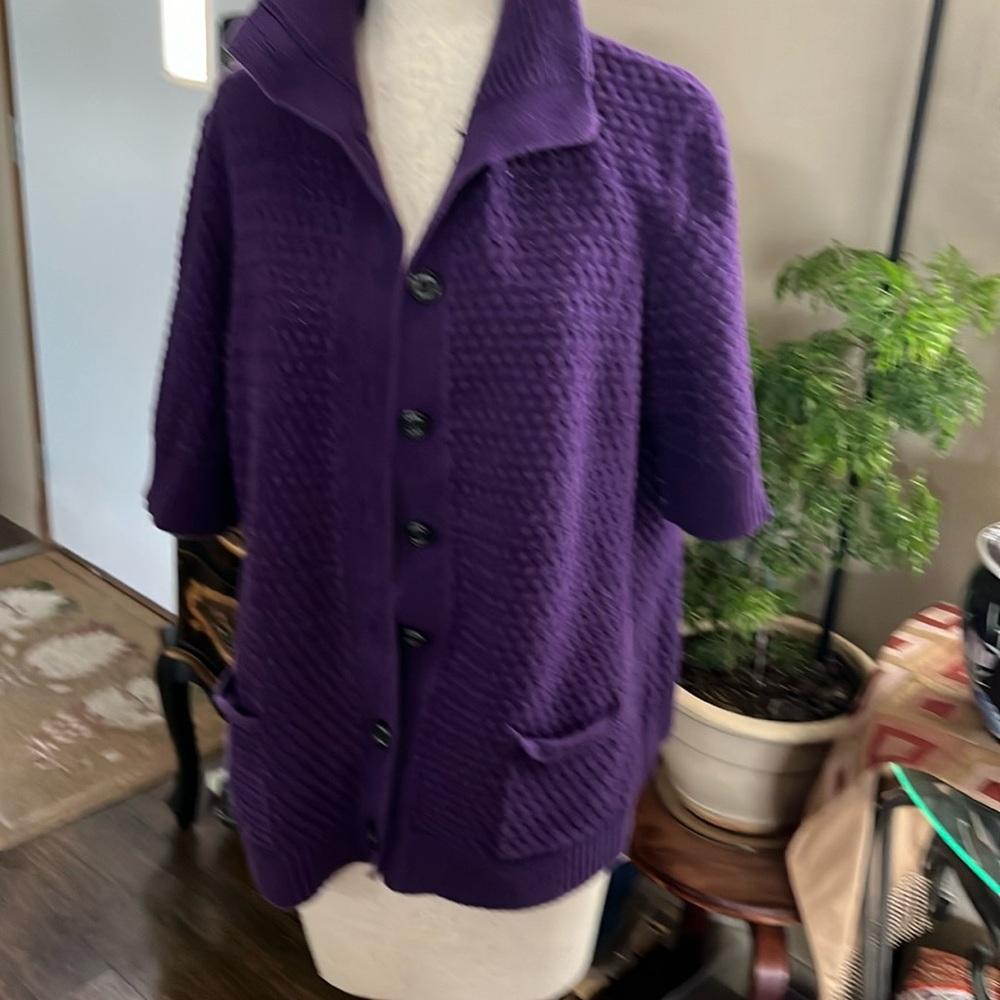 Chaps Cardigan Purple size 3X.     D402